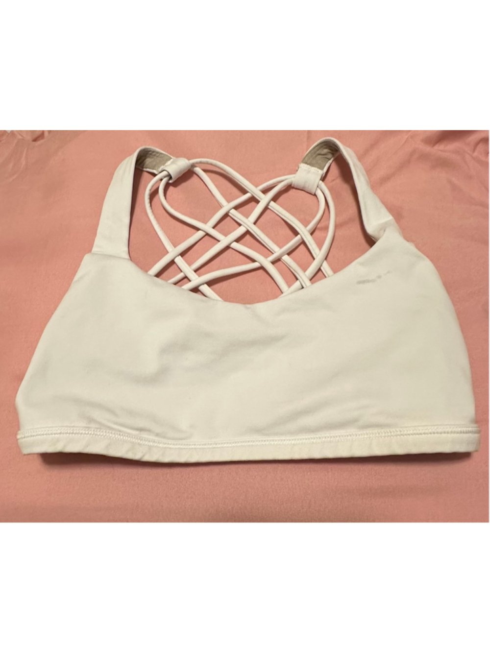 Women's Lululemon White Strappy Sports Bra Size 2